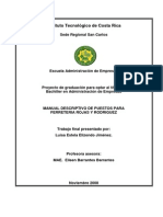 Manual Descriptivo de Puestos para Ferreteria Rojas y Rodriguez