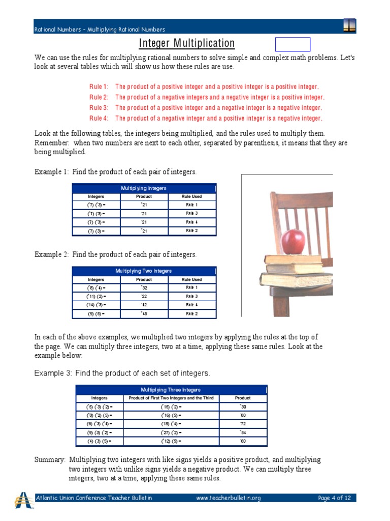 Rational Numbers - Multiplying Rational Numberspdf | PDF