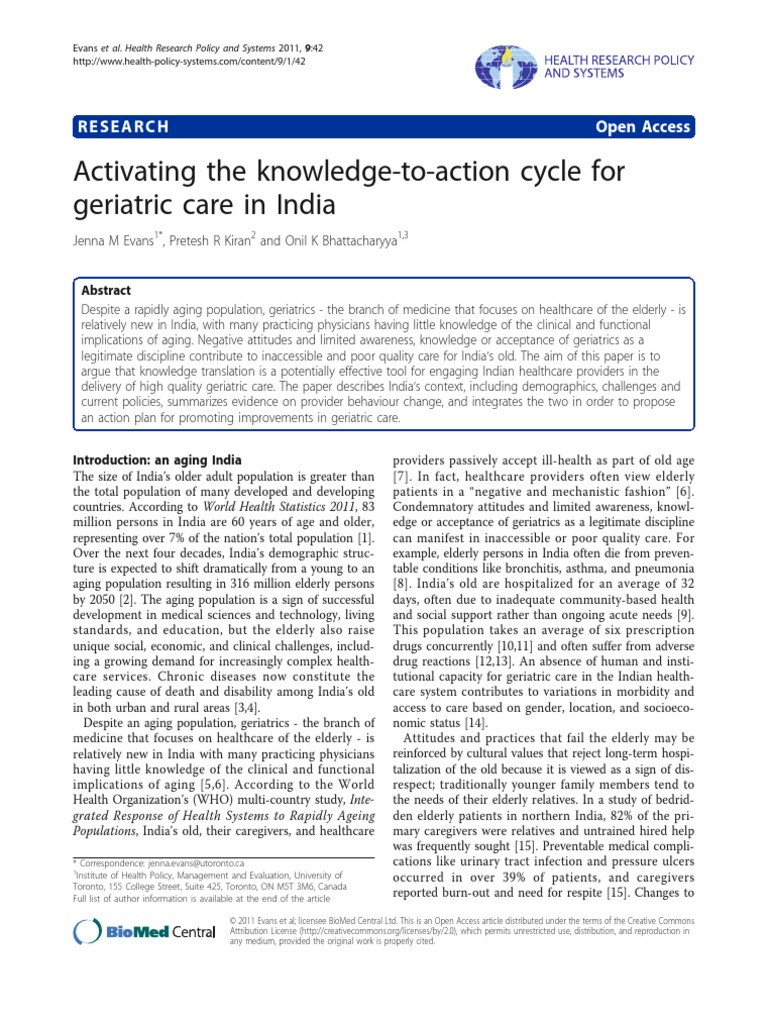 Geriatric Care Journal PDF Geriatrics Evidence Based Medicine