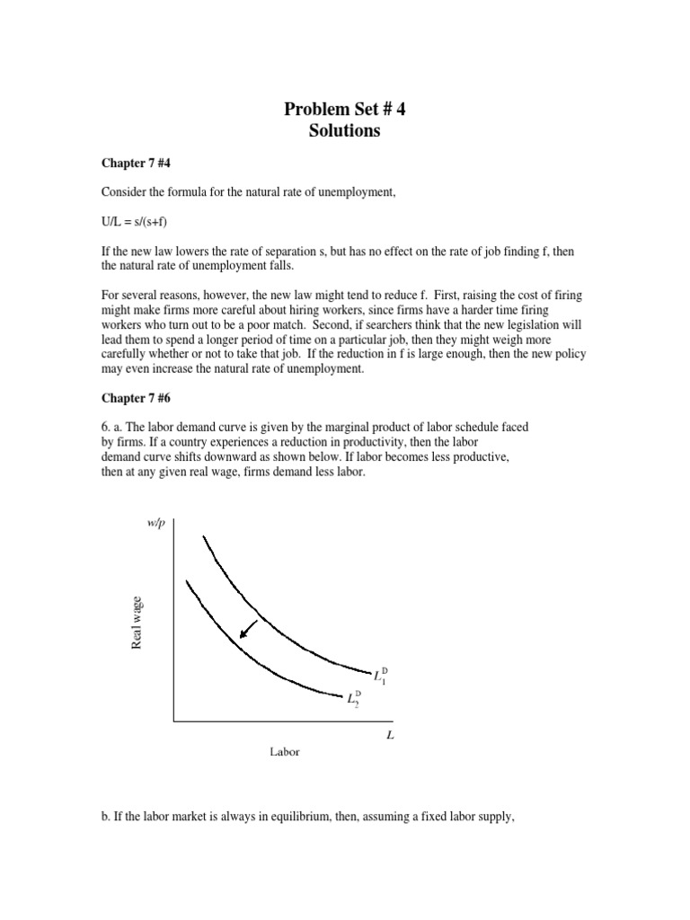 Problem Set # 4 Solutions: Chapter 7 #4 | PDF | Career & Growth
