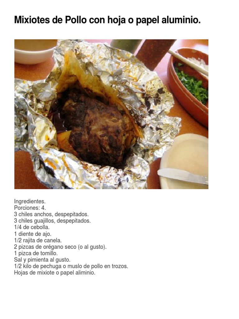 Mixiotes de Pollo y Tlacoyos Estilo Hidalgo | PDF | Cocina latinoamericana  | Cocina norteamericana