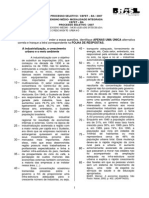 Processo seletivo CEFET BA 2007: industrialização, crescimento urbano e meio ambiente