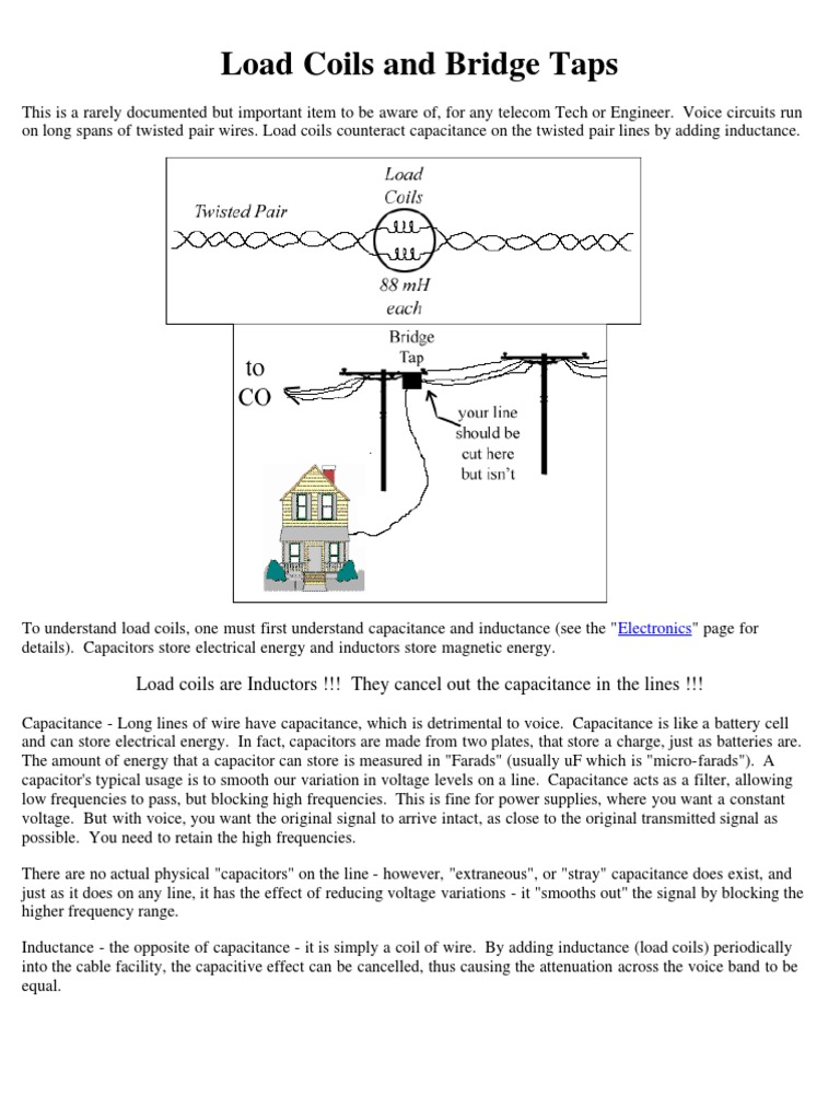 Understanding Load Coils and Bridge Taps | PDF | Capacitor | Inductor