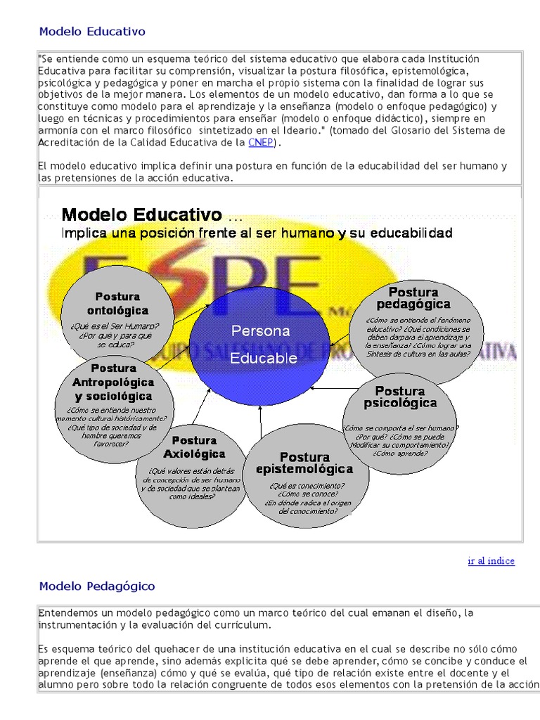 Diferencias Entre Modelo Educativo y Modelo Pedagógico | PDF | Plan de  estudios | Pedagogía