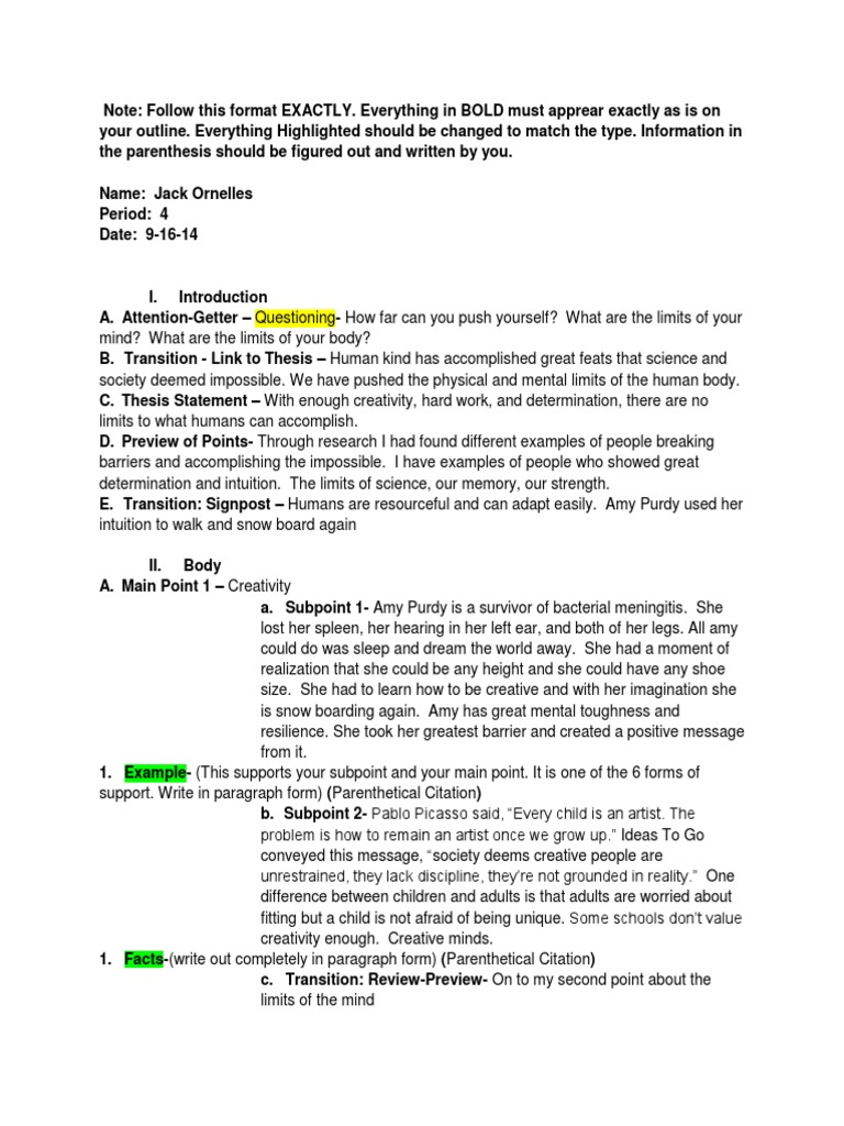 Explanatory speech example picture