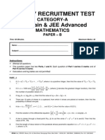 Cat-A Jee Main, Jee Advanced Maths Paper B