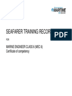 Marine Engineer Class 6 training record book