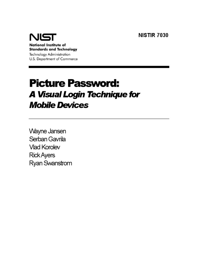 A Visual Login Technique For Mobile Devices PDF Password National