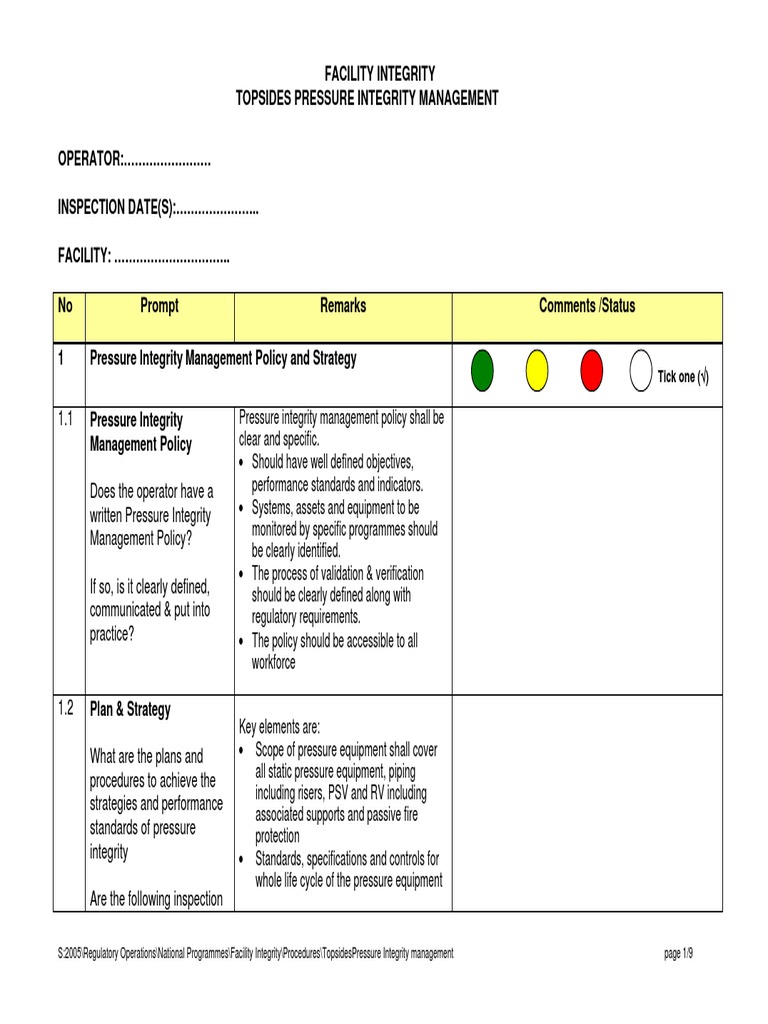 Topsides Pressure Integrity Management Guide | PDF | Verification And ...