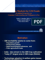 Emerging Markets For GM Foods:: An Indian Perspective On Consumer Understanding and Willingness To Pay
