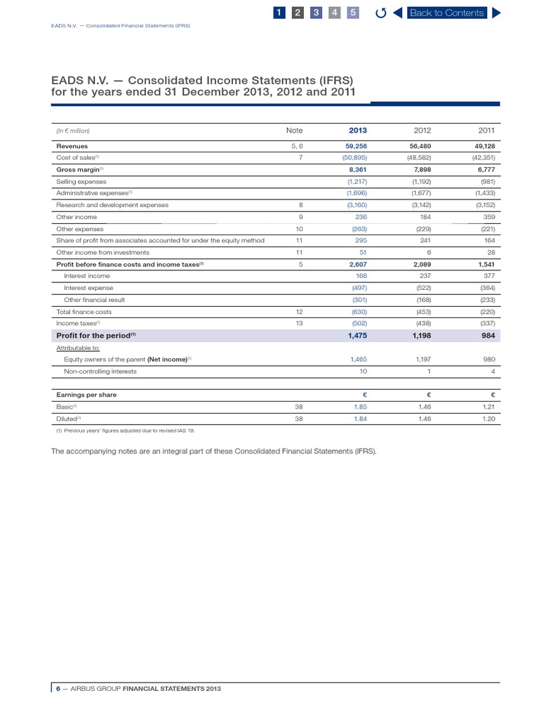 Airbus Financial Statements International Financial Reporting