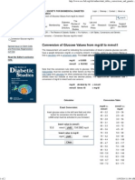 Conversion of Glucose Values From MG - DL To Mmol - L