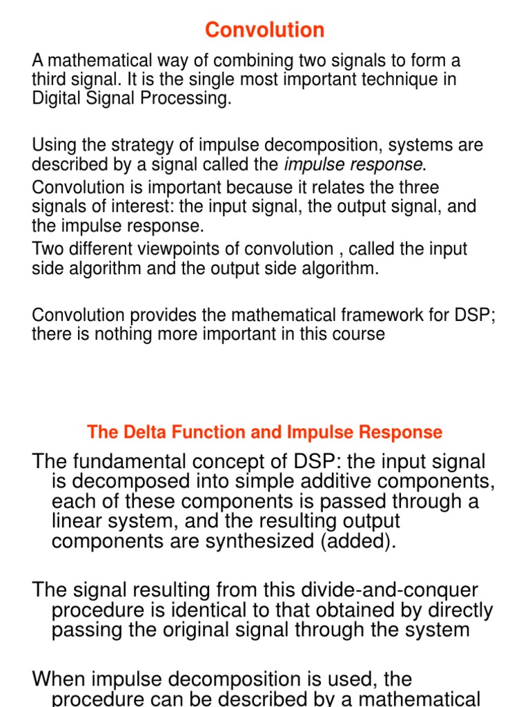 Convolution PDF Convolution Digital Signal Processing