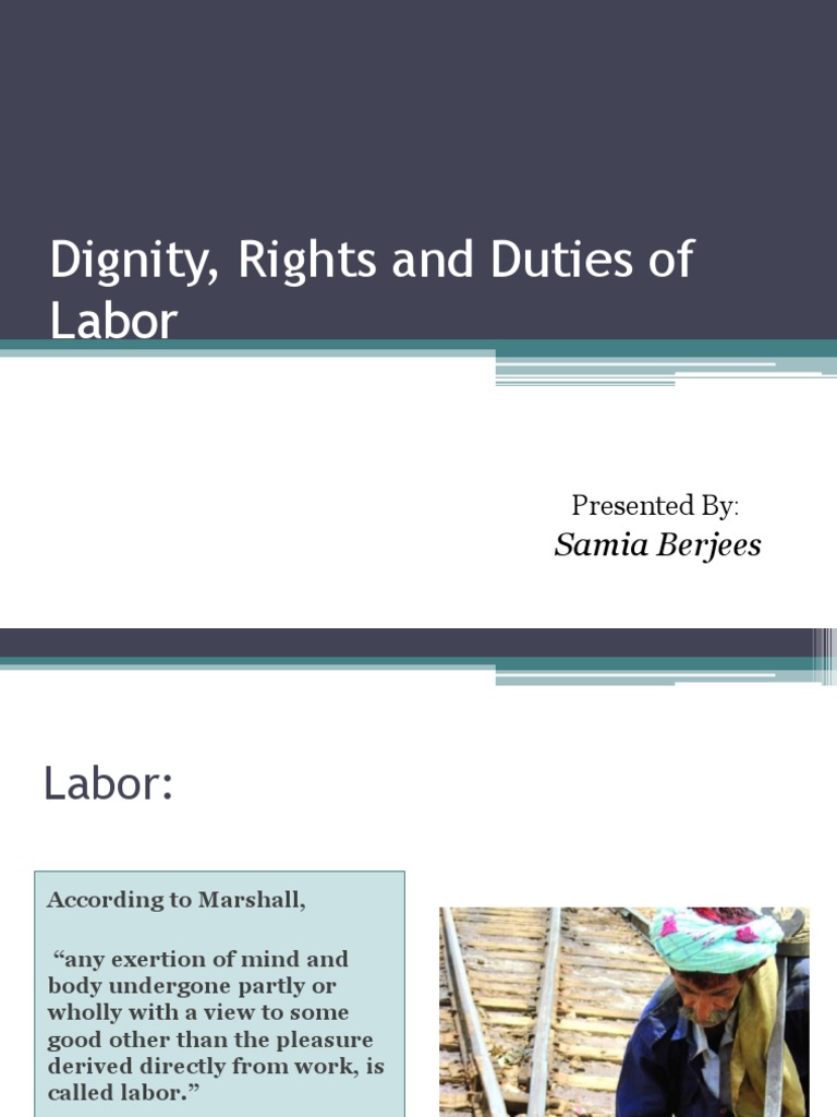 Dignity, Rights, and Duties of Labor | PDF | Labour Economics | Wage