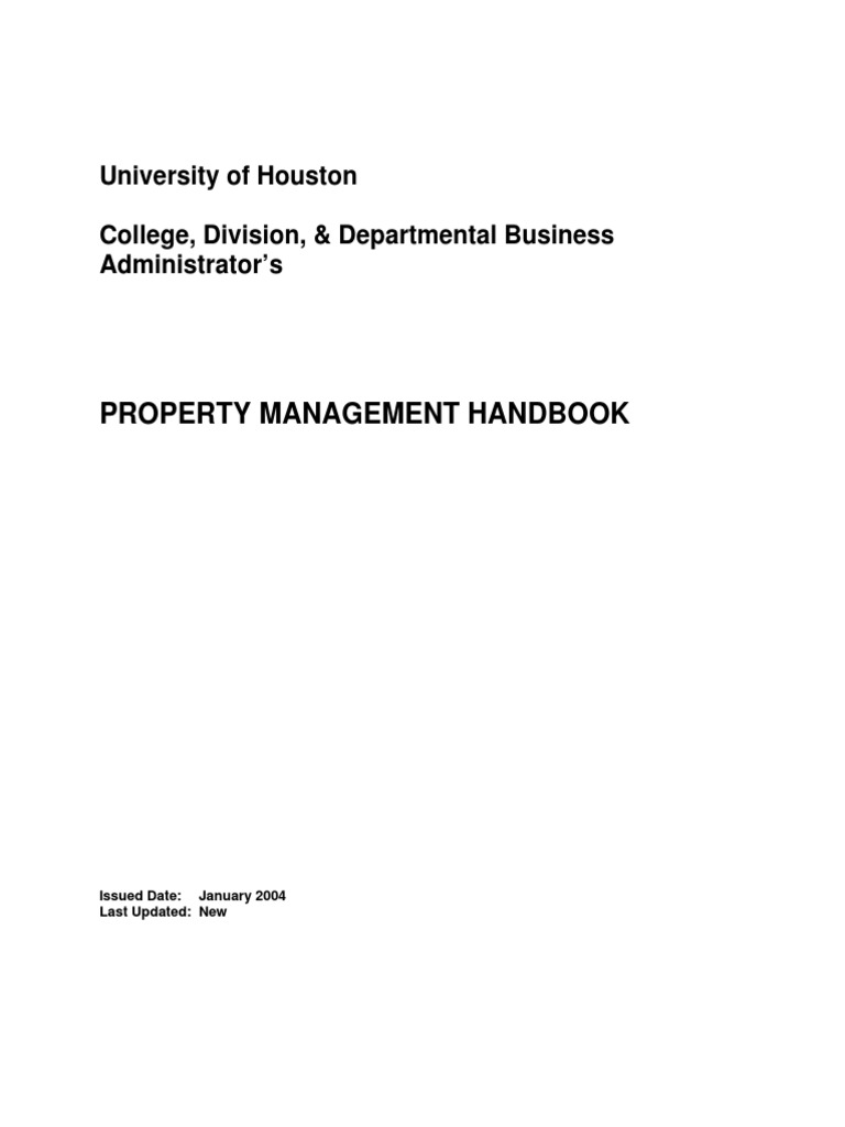 Property Management Handbook PDF Depreciation Inventory