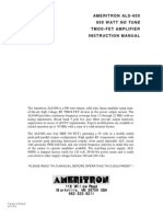 Ameritron Als-600 600 Watt No Tune Tmos-Fet Amplifier Instruction Manual