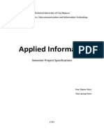 Applied Informatics: Semester Project Specifications
