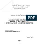 Elemente de Management General Aplicabile În Organizaţiile Militare Moderne