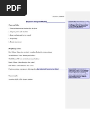 Behavior Management Plan