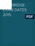 Cambridge Exam Dates 2015
