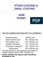 Absorption Costing & Marginal Costing ADM PGDM I