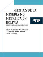 Yaciminetos de La Mineria No Metalica en Bolivia