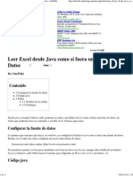 Leer Excel Desde Java Como Si Fuera Una Base de Datos