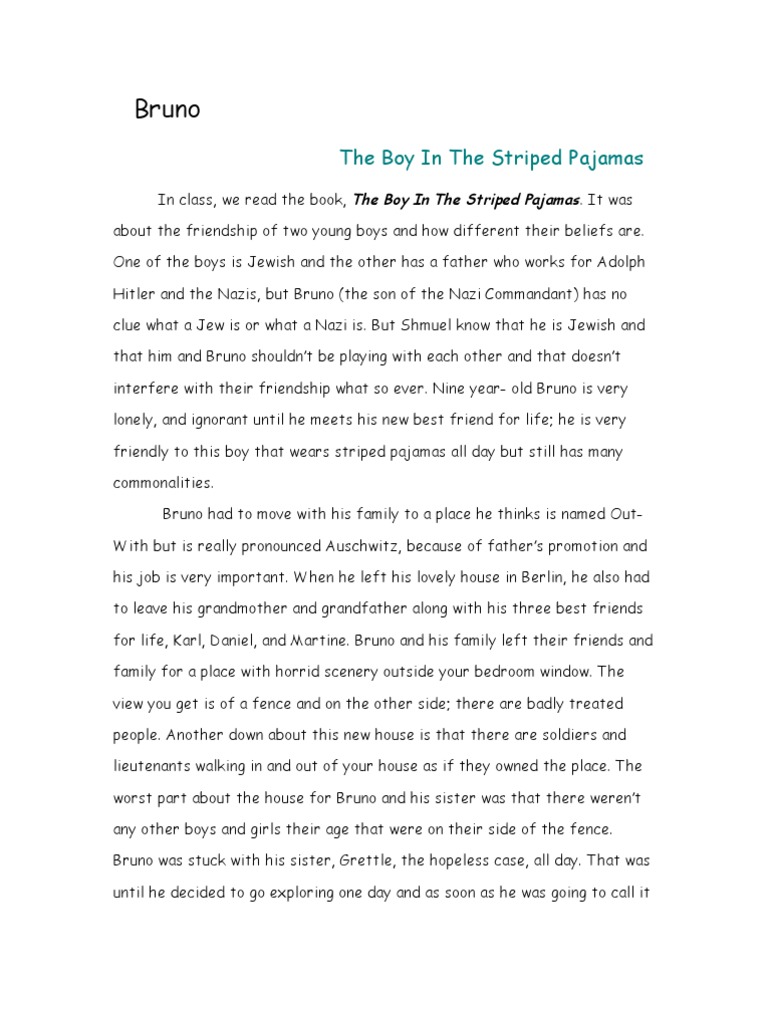 The Boy In The Striped Pajamas Essay Papers