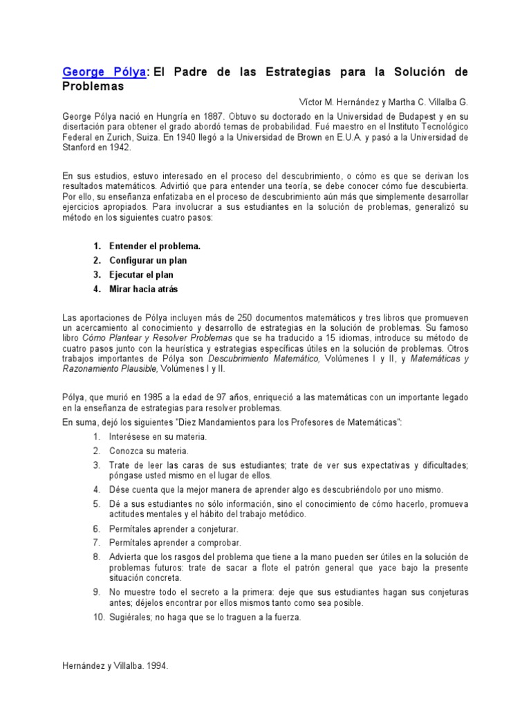 Metodo de Cuatro Pasos de Polya