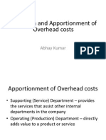 Overhead Cost Allocation Methods for Support Departments