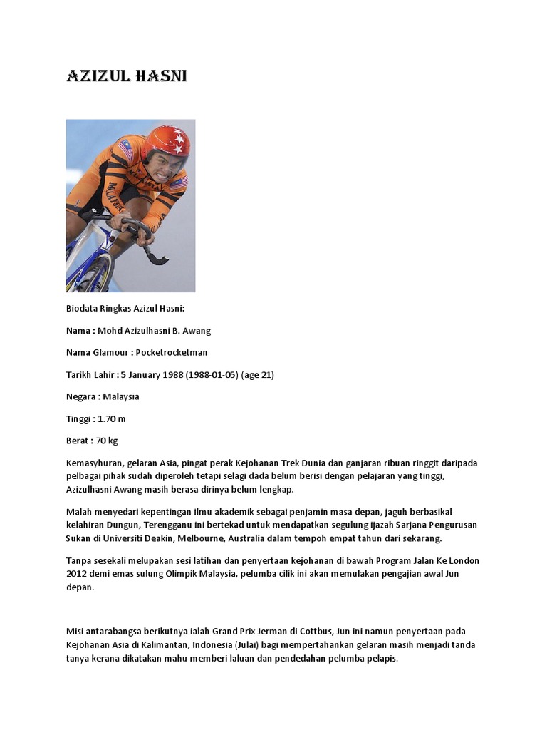 Biodata Ringkas Azizul Hasni Pdf