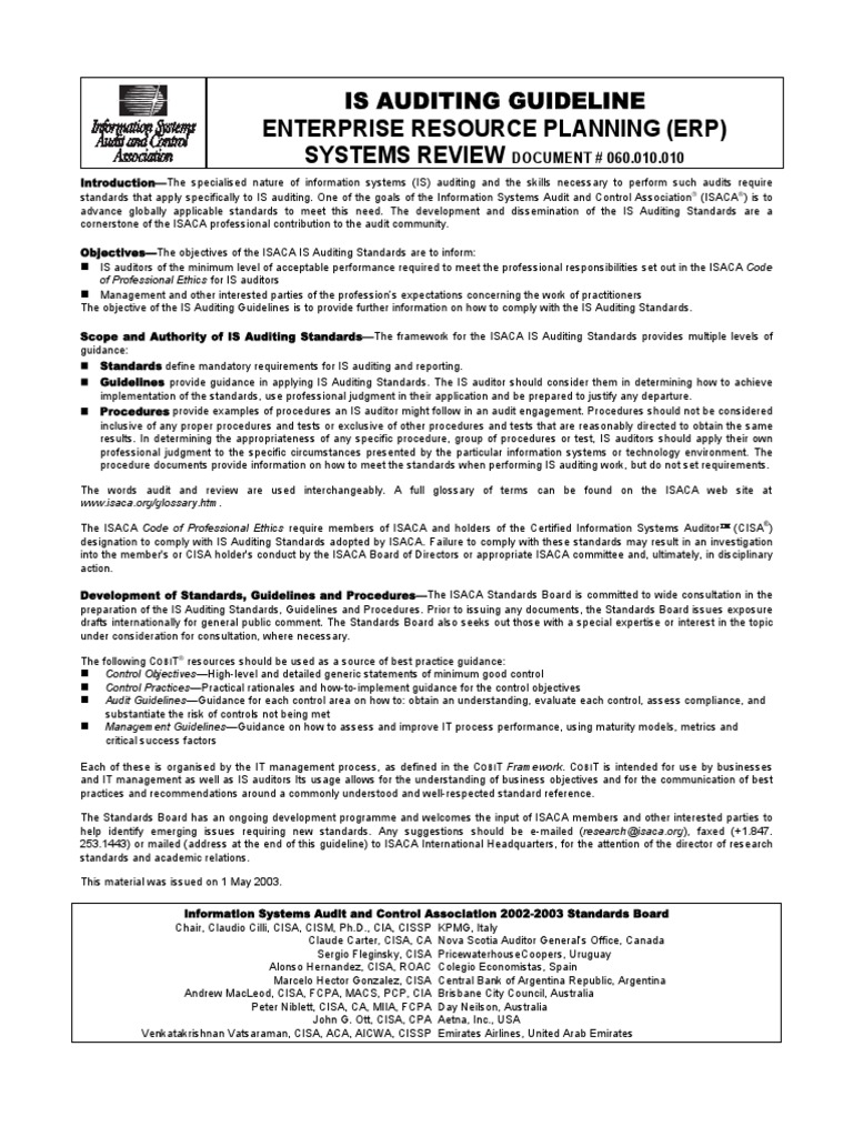 Erp System Review | PDF | Enterprise Resource Planning | Audit