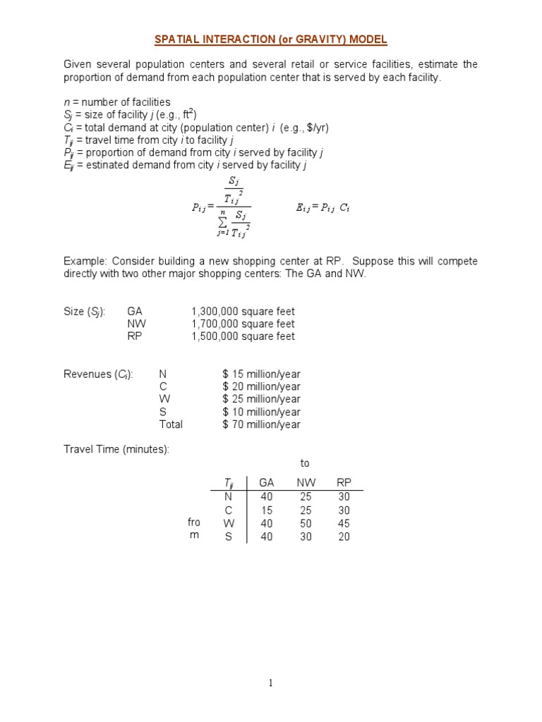 Gravity Method For Location Decision | PDF | Scientific Method ...