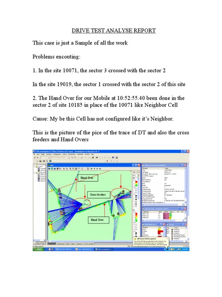 Drive Test Analyse Report PDF Gsm Mobile