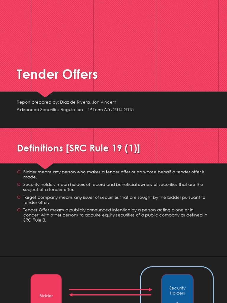 Tender Offer Report Share Repurchase Securities (Finance)