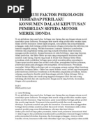 Download Pengaruh Faktor Psikologis Terhadap Perilaku Konsumen Dalam Keputusan Pembelian Sepeda Motor Merek Honda by parahlo SN24802053 doc pdf