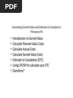 Calculating Evm in Primavera p6