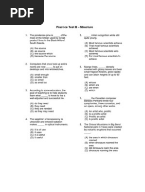 Soal Structure Toefl Dan Kunci Jawaban The United States Nature