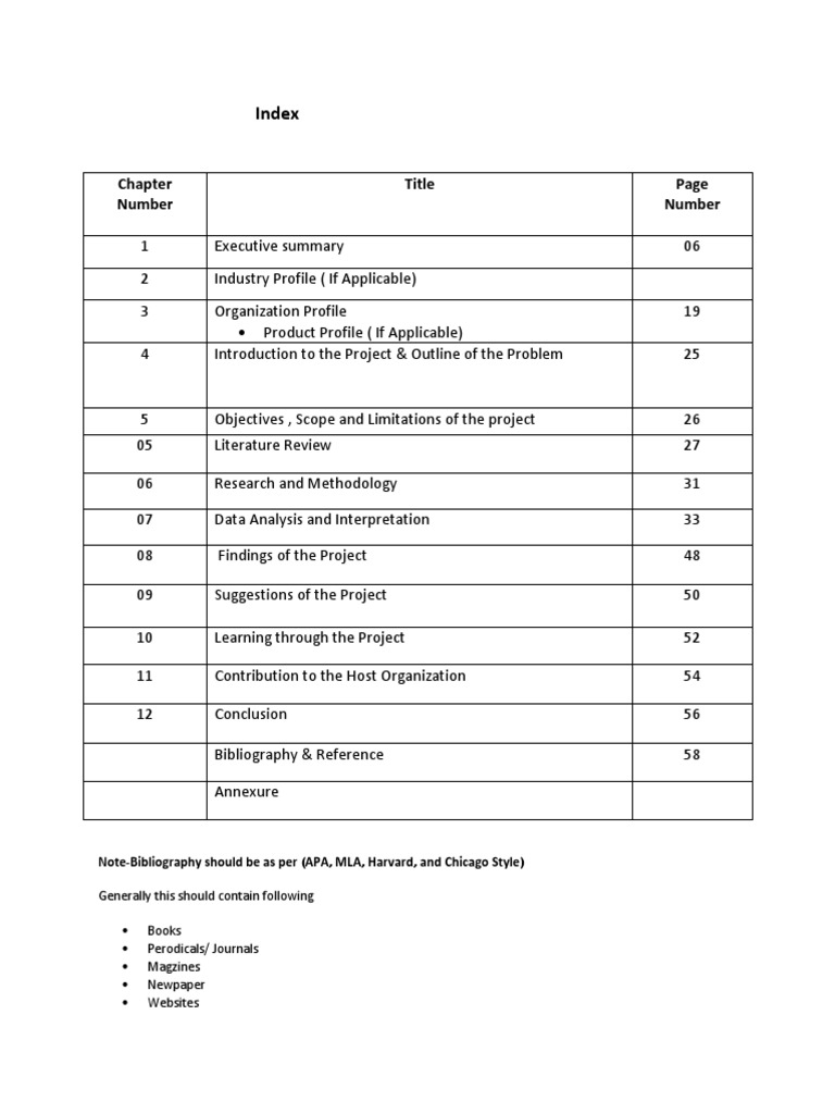 Updated Project Index | PDF