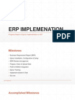 Erp Implemenation: Progress Report of Epicor Implementation in AVF
