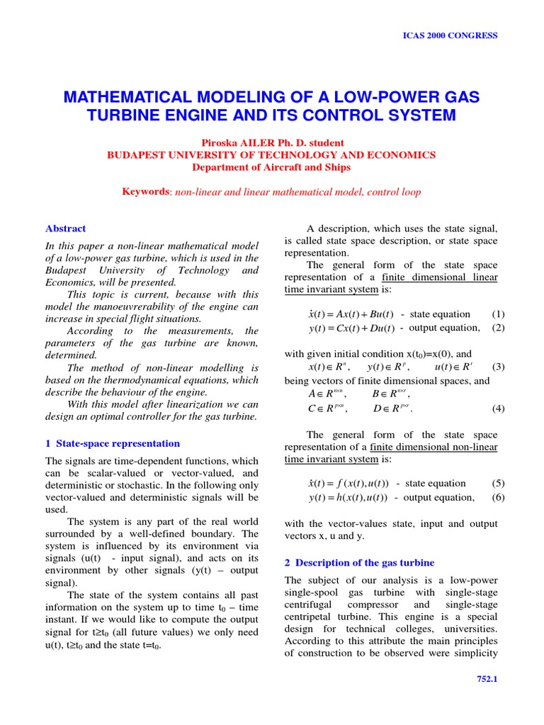 Mathematical Modeling of Gas Turbine | PDF | Signal (Electrical ...