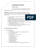 Web Design Work Breakdown Structure