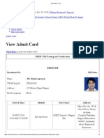 View Admit Card PDF