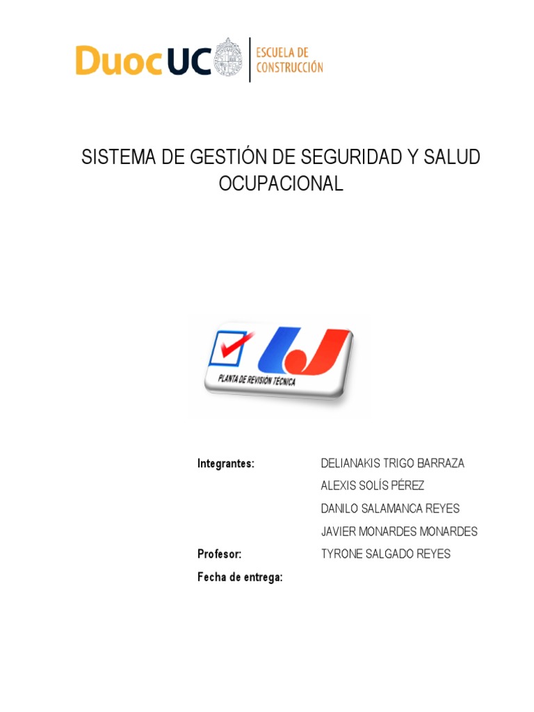 Manual SISTEMA DE GESTION DE SEGURIDAD Y SALUD OCUPACIONAL | PDF ...