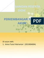 Perkembangan Remaja Akhir