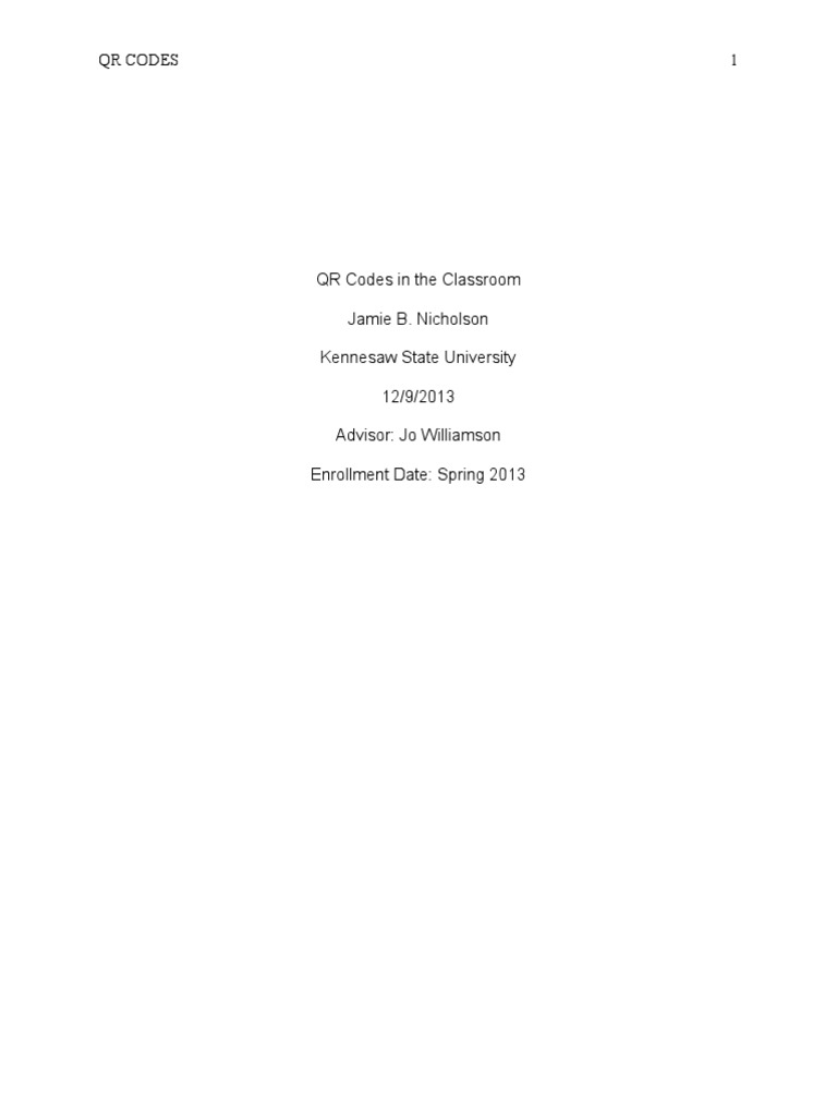 Integrating QR Codes in Elementary Education | PDF | Educational ...