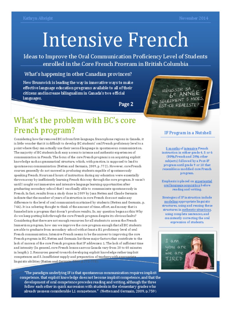 Intensive French in bc-2 | PDF | French Language | Competence (Human ...
