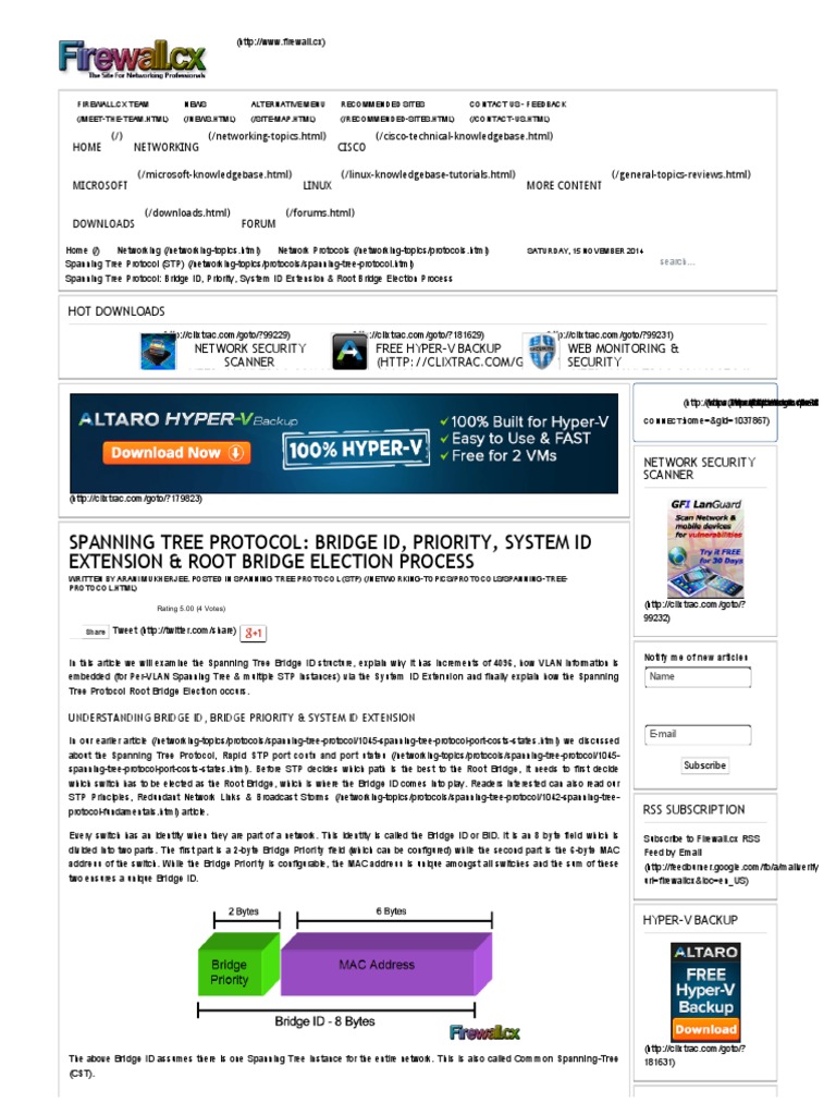 Spanning Tree Protocol Bridge ID, Priority, System ID Extension