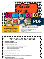 Decimal Bingo Game - 5th Grade Preview