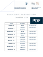 Midterm Schedule / Horario Examenes